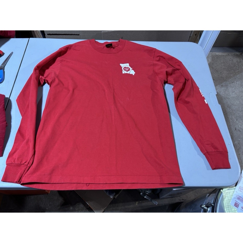 Vtg Nebraska Good‎ Life L/S Red XL T Shirt
